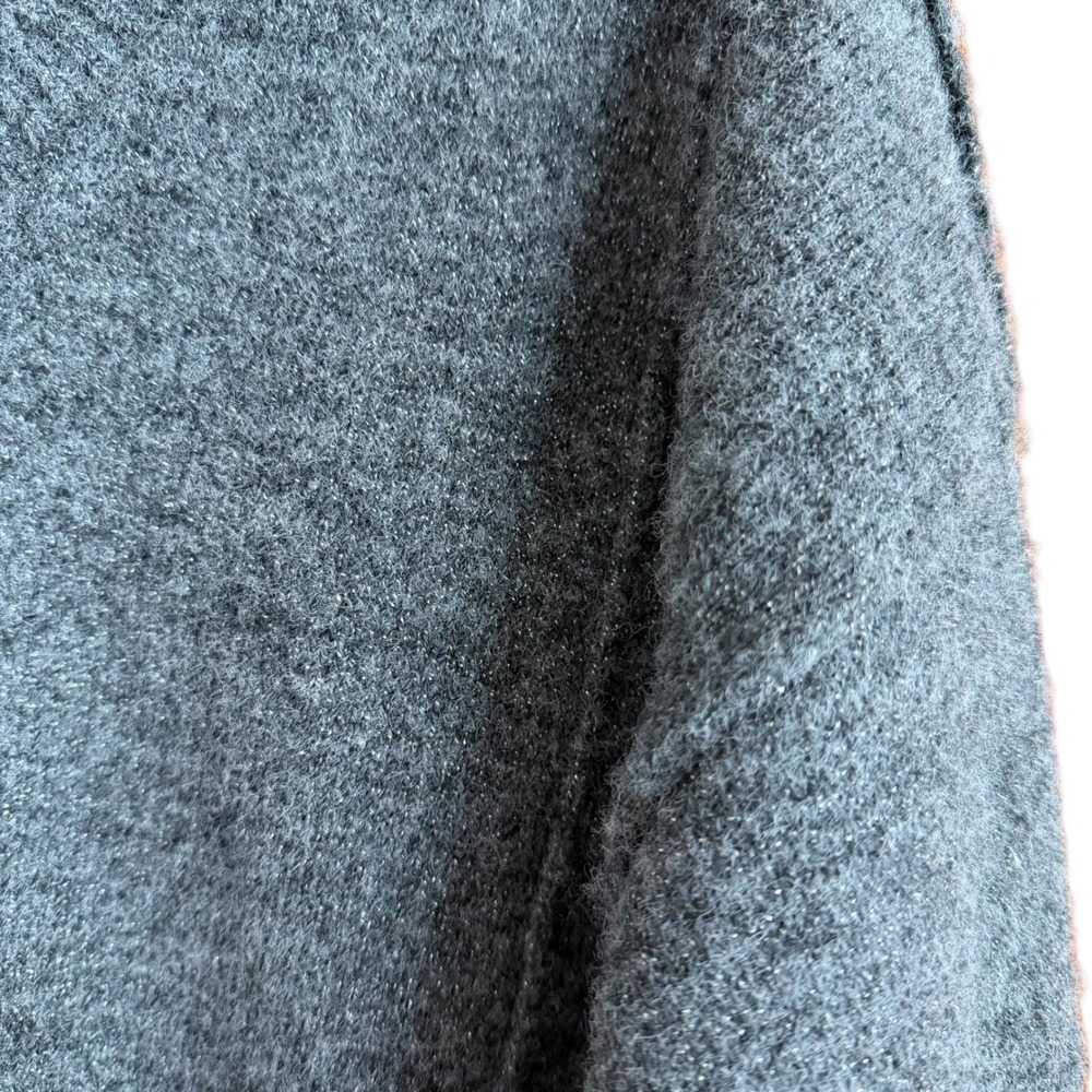 Lucky Brand V Neck Sweater Heathered Gray Metallic Knit Pullover Womens L‎ - Picture 3 of 10